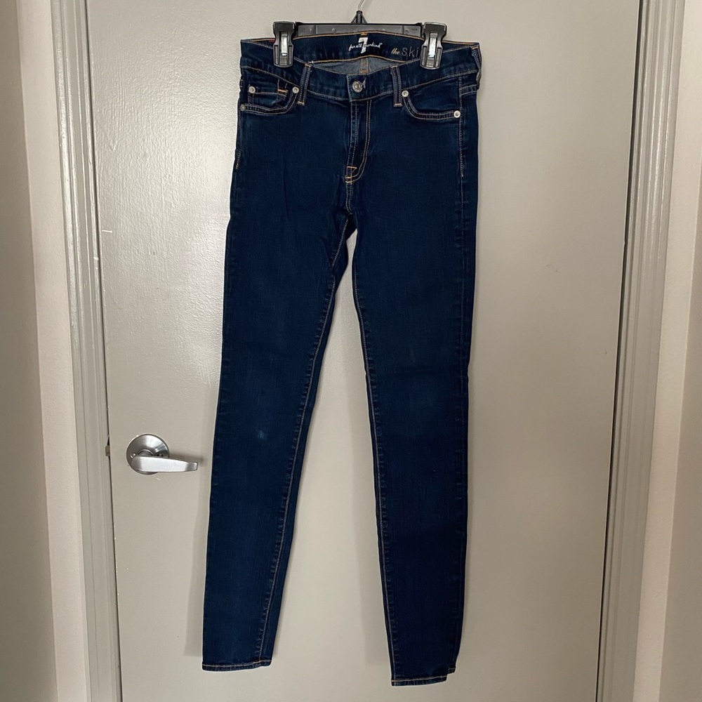 7 For All ManKind jeans, dark blue denim. Size 27. - Picture 2 of 6
